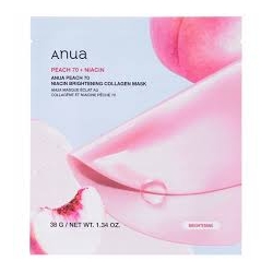 ANUA - Peach 70 Niacin Brightening Collagen Mask, 38 g - rozjaśniająca żelowa maska do twarzy